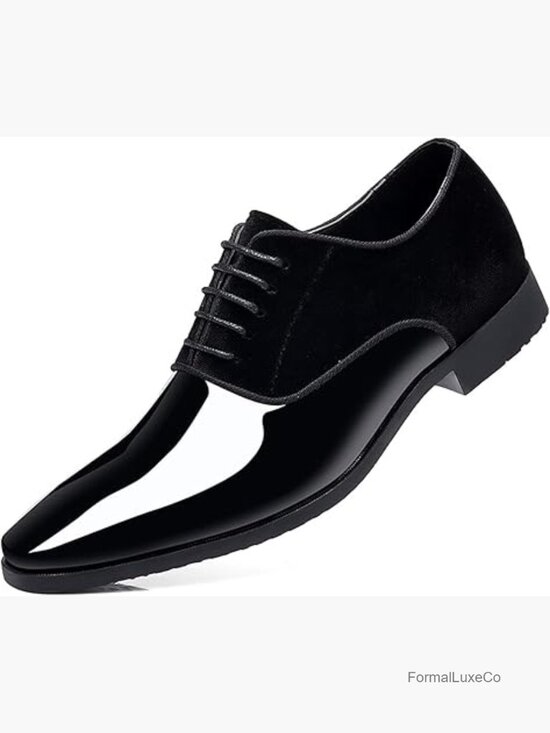 Vintage High Gloss Patent Leather Oxford Formal Business Tuxedo Shoes main image 5